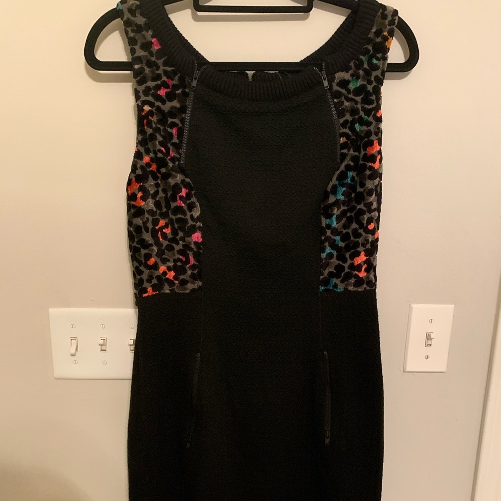 Tracy Reese leopard sweater dress w/ corset waist